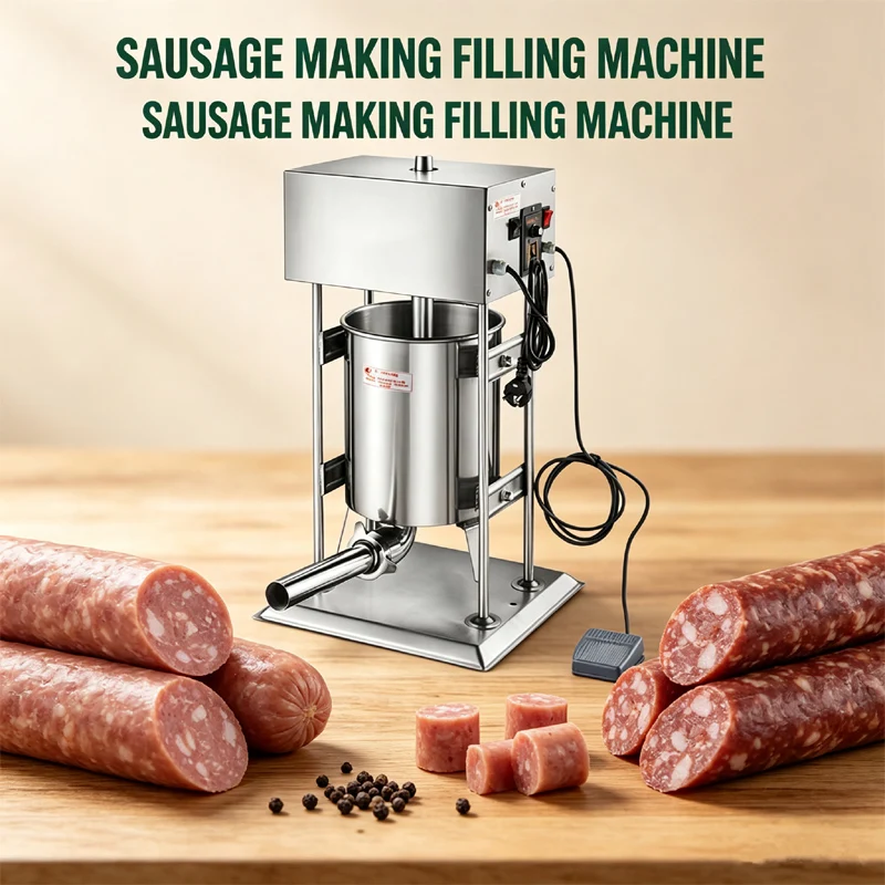 Electric Sausage Filling Machine Commercial Stainless Steel Large Capacity Commercial Sausage Filler