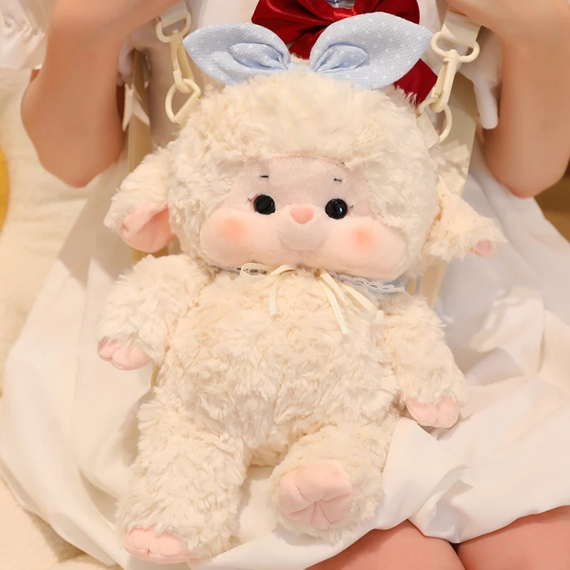 กระเป๋าเป้สะพายไหล่ตุ๊กตาการ์ตูนกระต่ายและแกะ สำหรับเด็กผู้หญิงและเด็กผู้ชาย กระเป๋าเป้ขนาดเล็กน่ารักสำหรับไปโรงเรียน ของขวัญวันเกิด