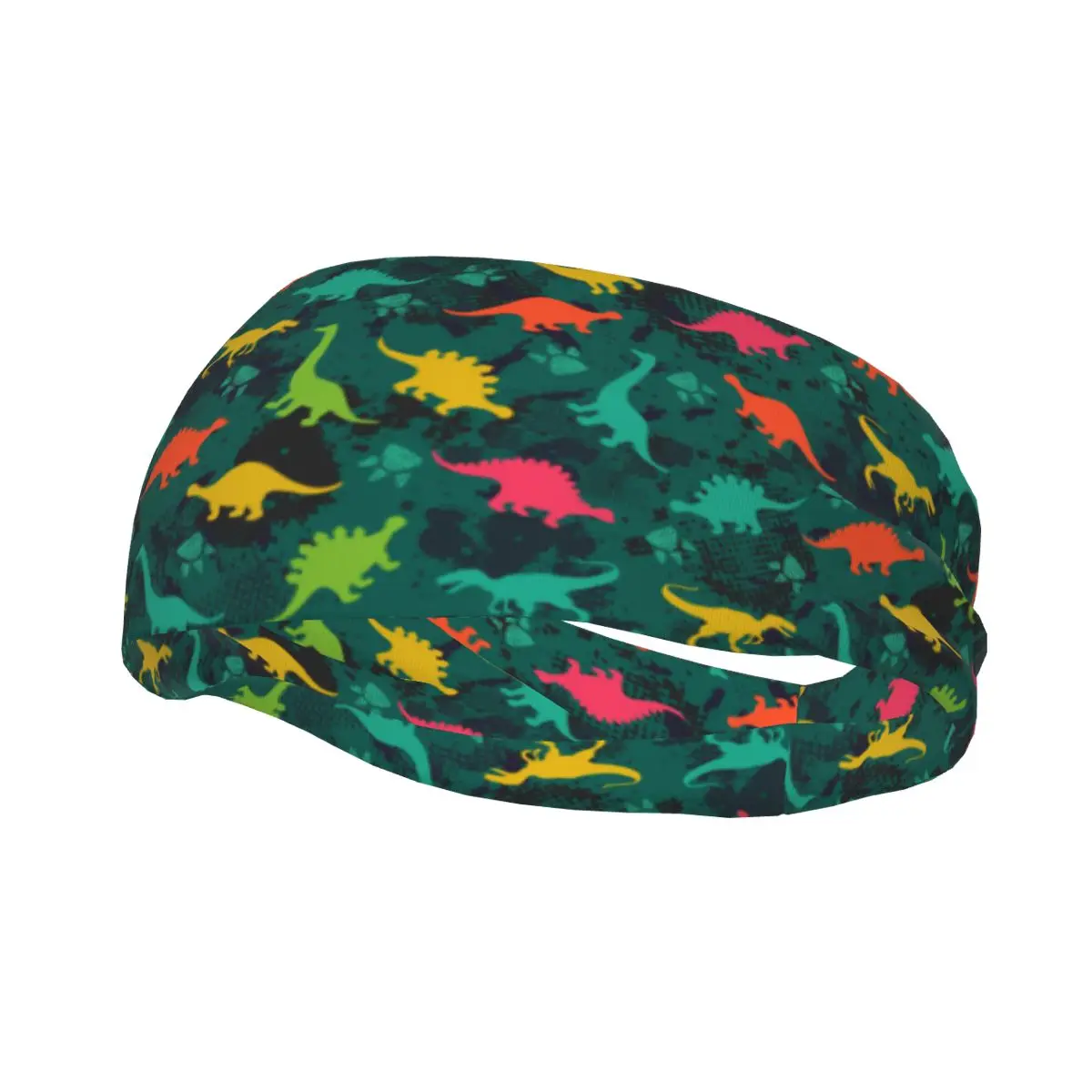 

Headband Colorful Dinosaurs On Abstract Grunge Background Headwrap Hairband for Tennis Gym Fitness Headwear Hair Accessories