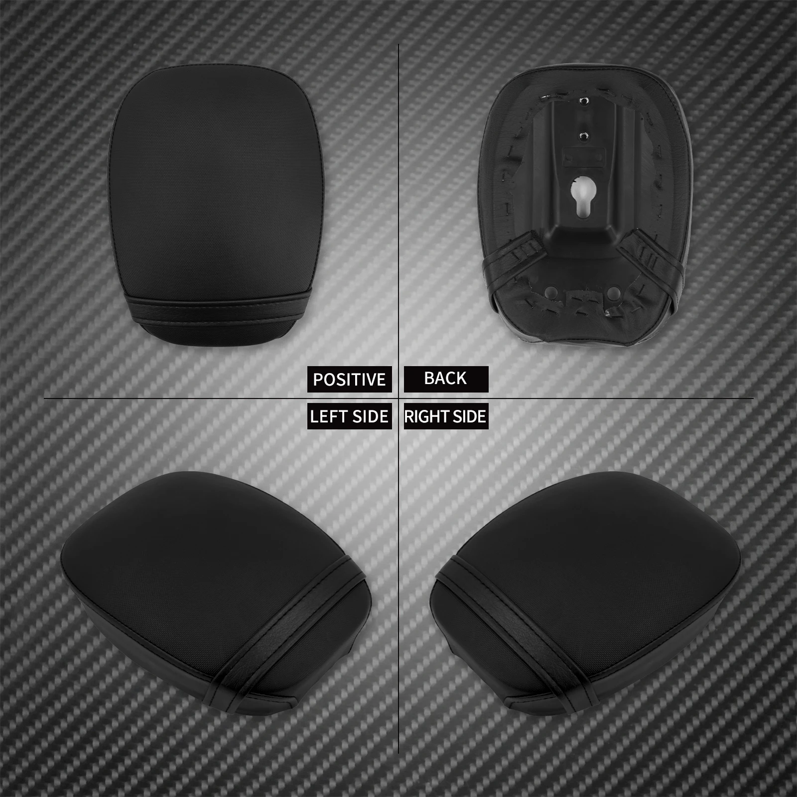 Motorcycle Rear Passenger Cushion Pillion Pad Seat Black For Harley Sportster XL883 1200 48 Forty Eight XL 2004-2015 2016-2023