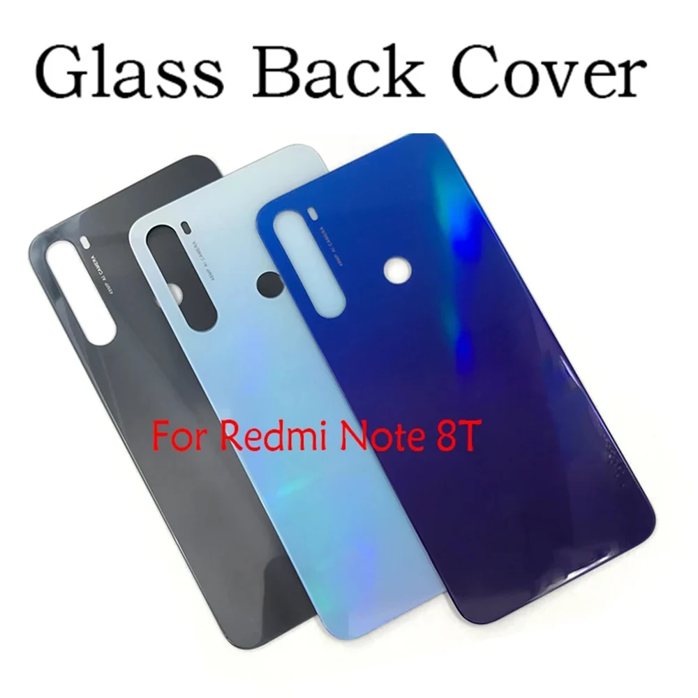 NEW Back Glass Rear Cover For Xiaomi Redmi Note 7 8 Note 8 Pro 8T Battery Back Cover Glass Rear Door Replacement Housing Case