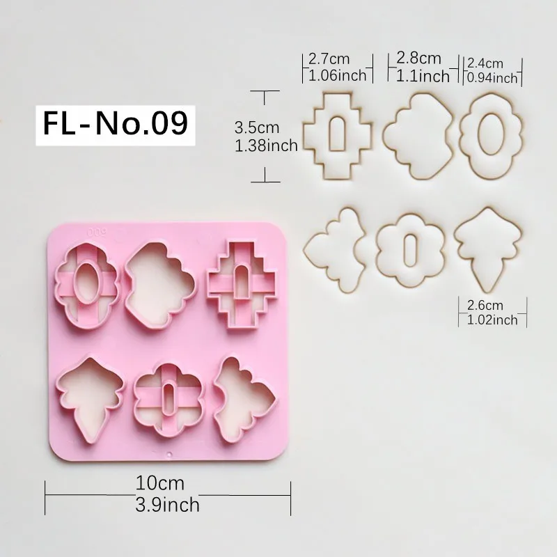 DIY Polymer Clay Jewelry Making Tool Earrings Cutter Mold Geometric Shapes Clay Mould for Crafting
