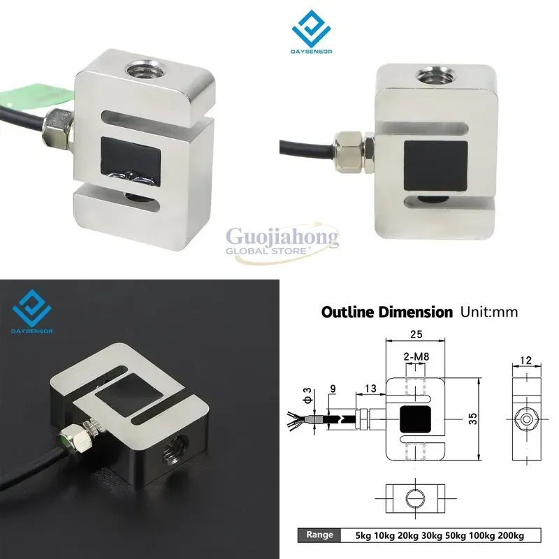 2026 HOT Load Cell 50kg 100kg 200kg High Precision Weigh Tension Compression Force Sensor Z Beam Shape Loadcell Small Size s