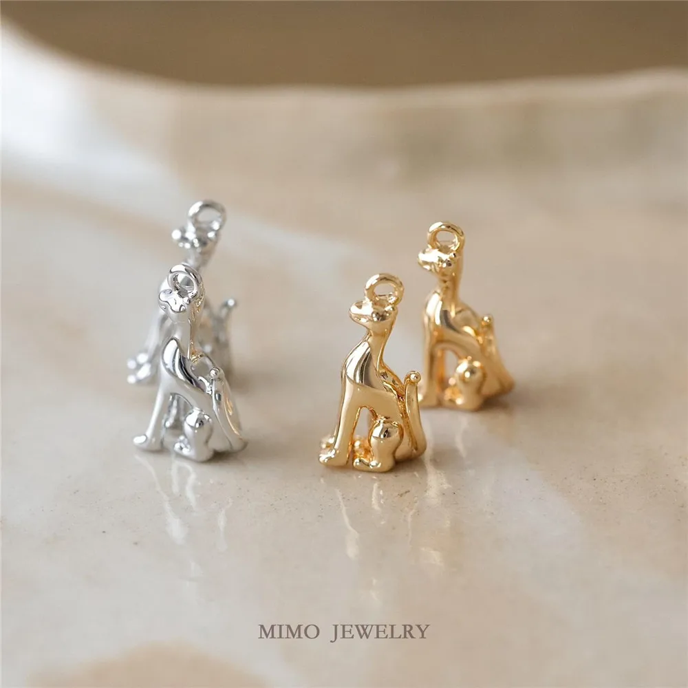 

1PCS 15.6x8mm Copper Plated with Real Gold, Exquisite and Elegant Sitting Posture, Slender Puppy Pendant, DIY Handmade Accessory