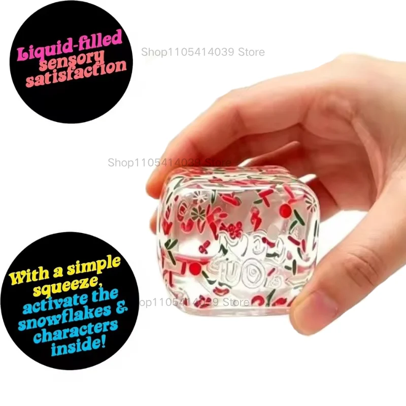 Christmas Nice Cube Schylling NeeDoh Squishy Stretch Squeeze Fidget Toy Stress Anxiety Relief ADHD Holiday Present