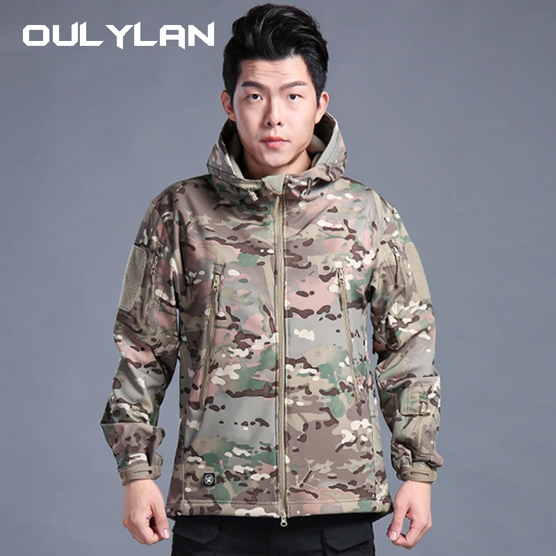 

Oulylan Camping Hunting Hiking Jacket Waterproof Outdoor Jacket Military Tactical Windproof Shark Skin Soft Shell Comfortabe