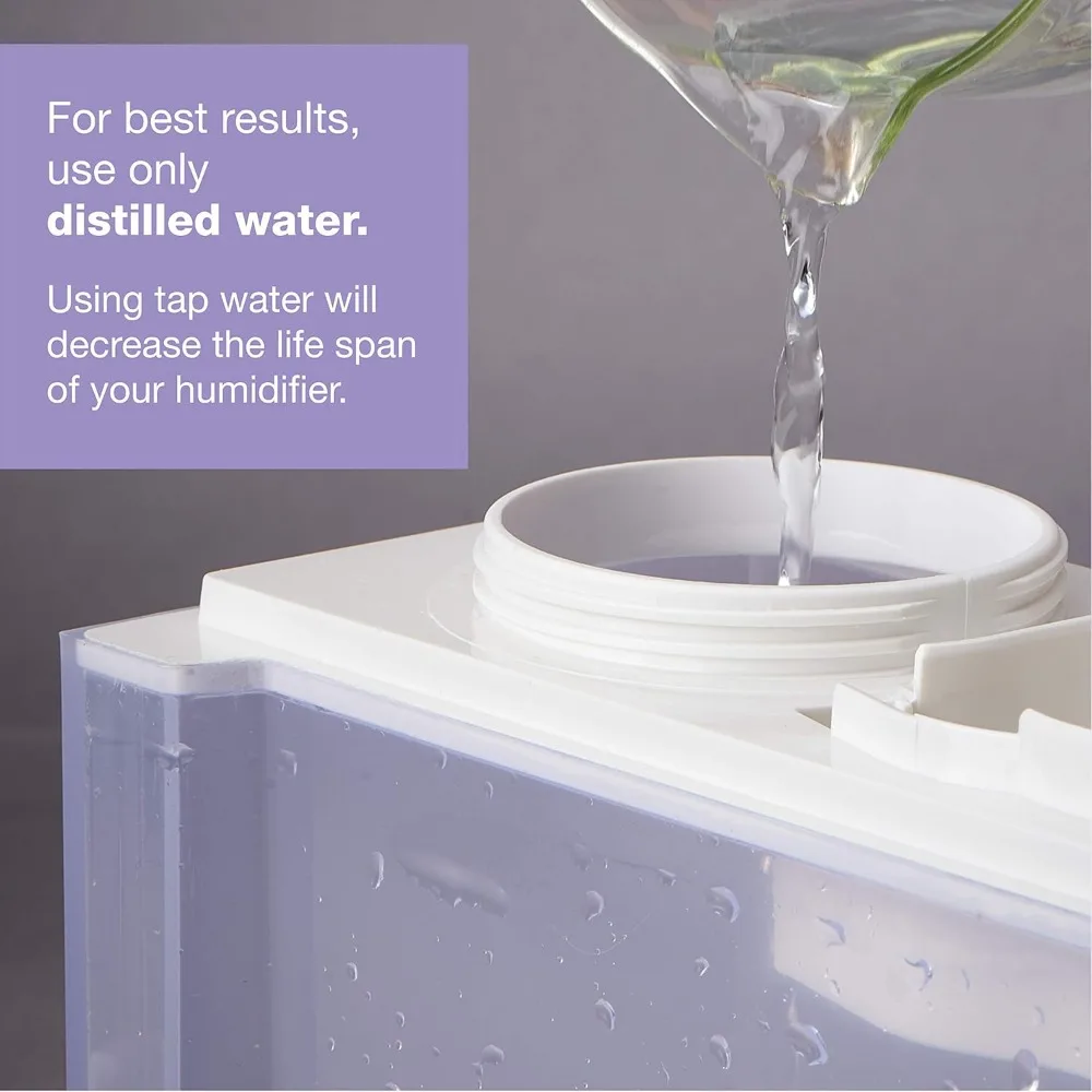 Warm and Cool Mist Humidifier with Humidistat and Timer, Quiet, Soothing Ultrasonic Dual Mist Humidifiers for Baby Nursery