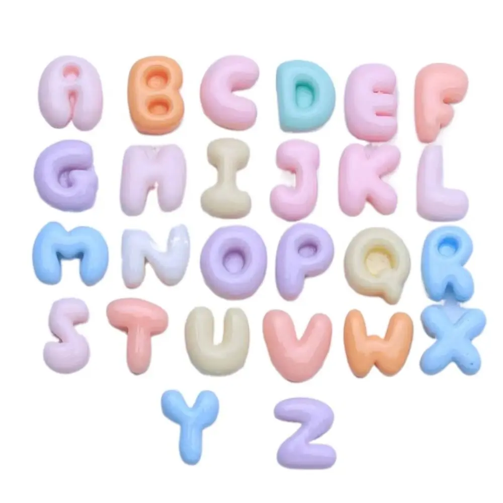 

20pcs New Resin Slime Charms Mixed English Letter DIY Crafts Accessories Hair Clip Flatback Embellishments