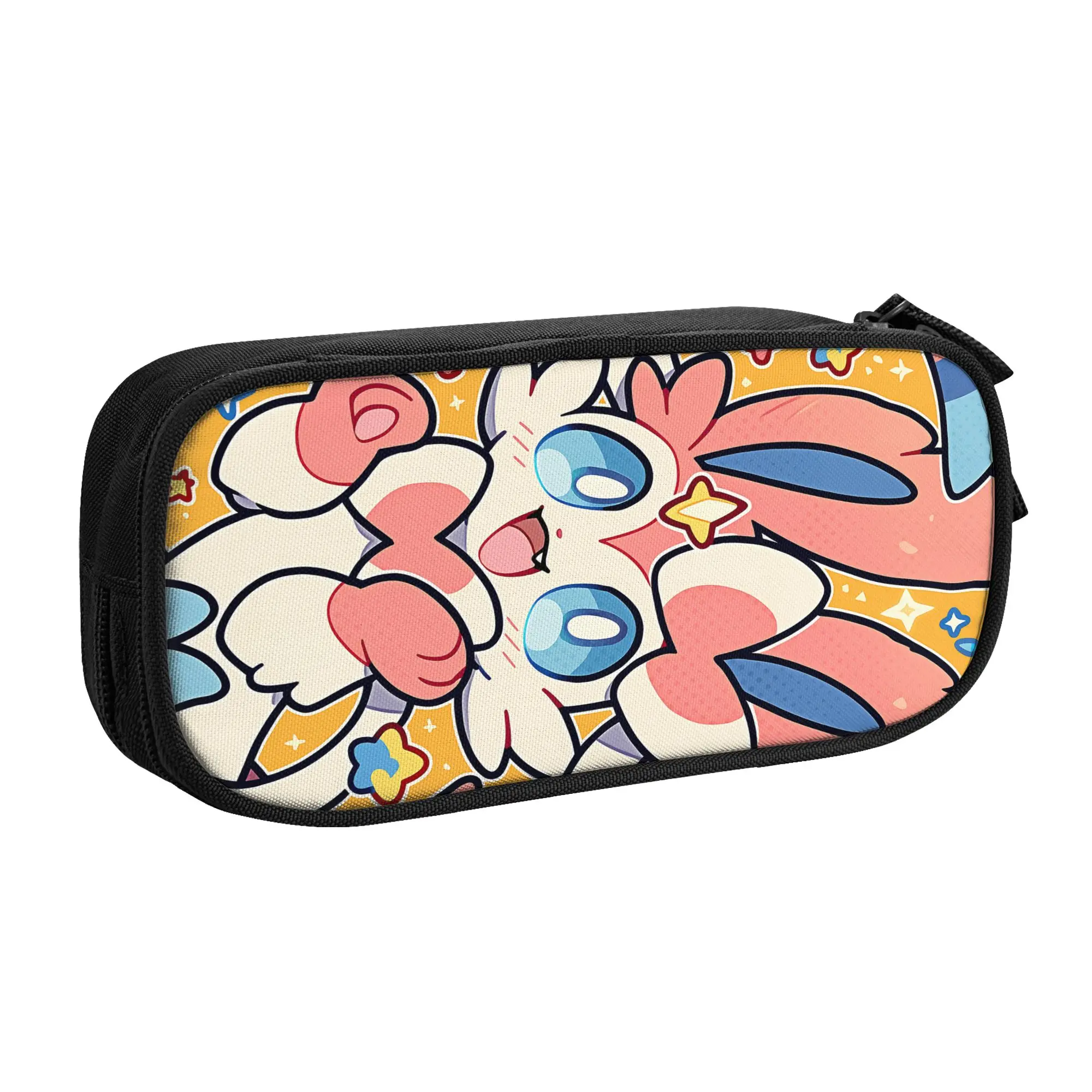 Large Capacity Bags for Child Cartoon Pokemon Sylveon  School Pencil Bag for Boys Gilrs Kids