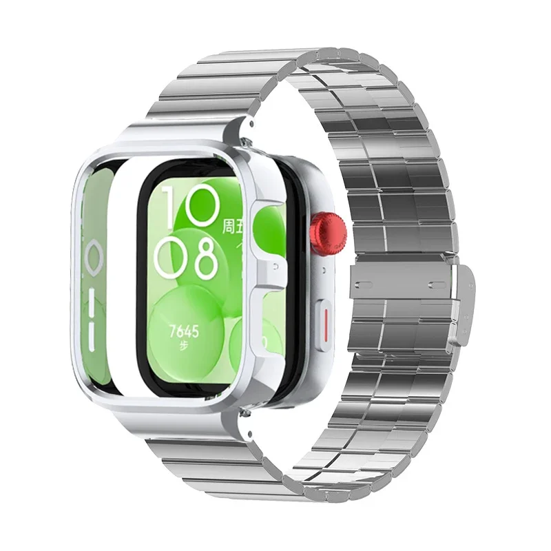 

Для Huawei Watch Fit 3, ремешок для часов из нержавеющей стали для HUAWEI WATCH FIT3, защитный чехол для huawei watch fit3, металлический браслет