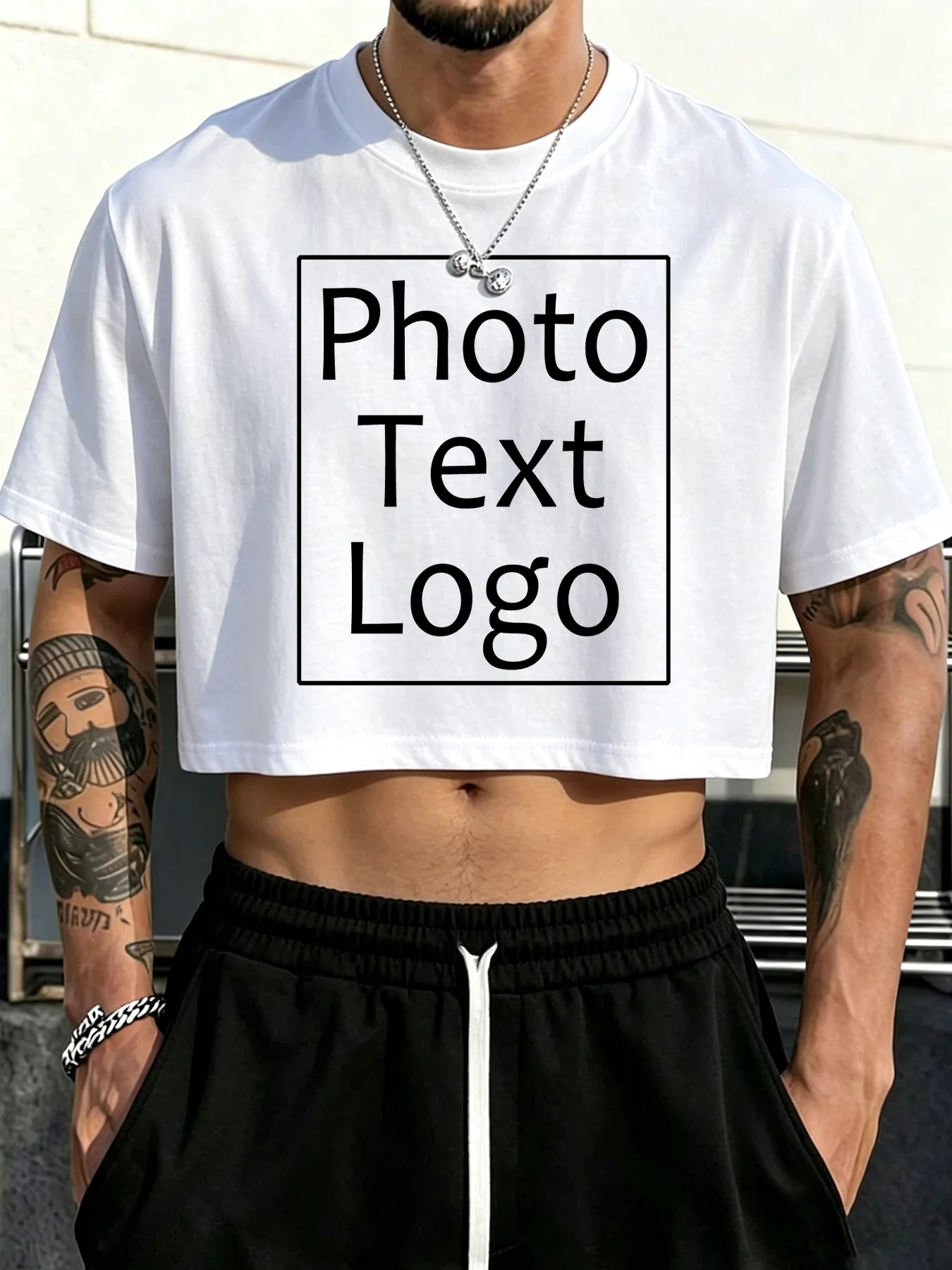 Man Custom Photo Personalized S-3XL Fashion Cotton Crop Tops Casual Loose Short Sleeve Comfortable Street Clothing Basics Tee