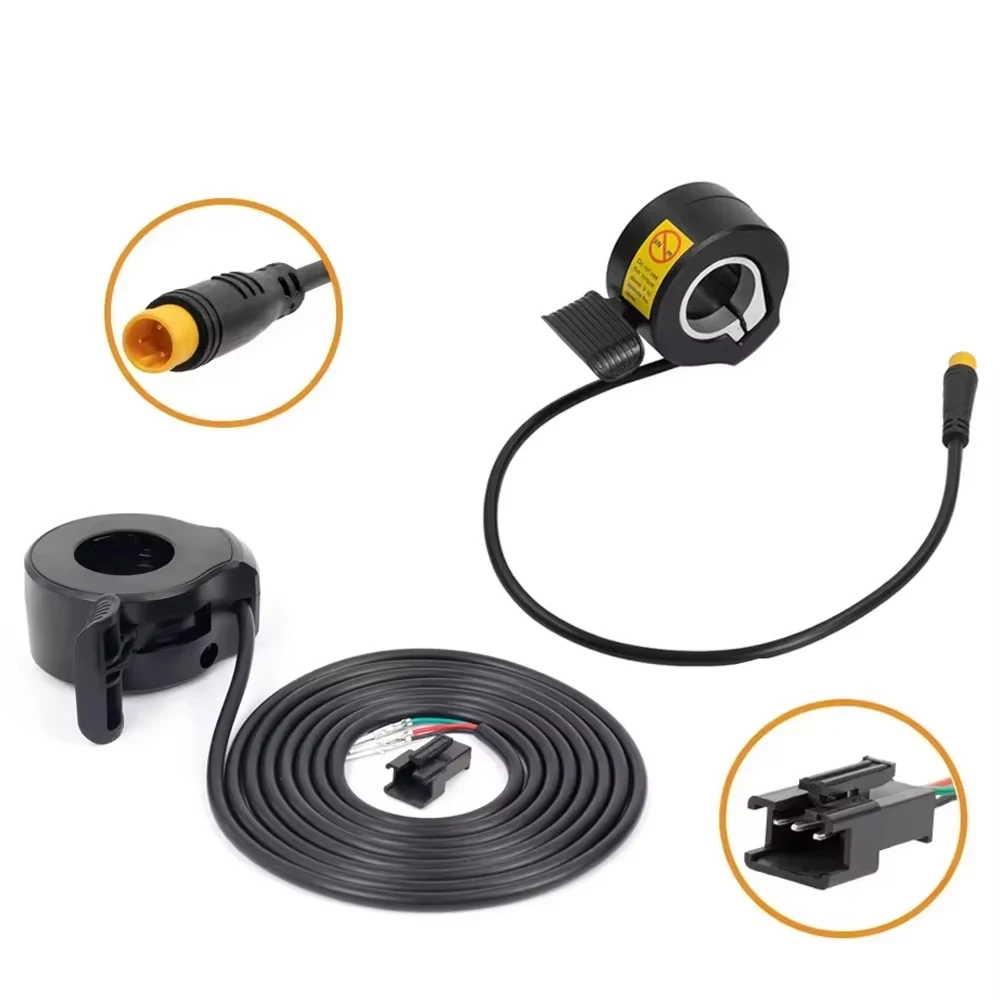 130 x Daumengas-Beschleuniger, 3-polig, 12 V–72 V, wasserdicht, Geschwindigkeitsregelung, Paddel, Gasgriff, Gas für elektrische Fahrradteile