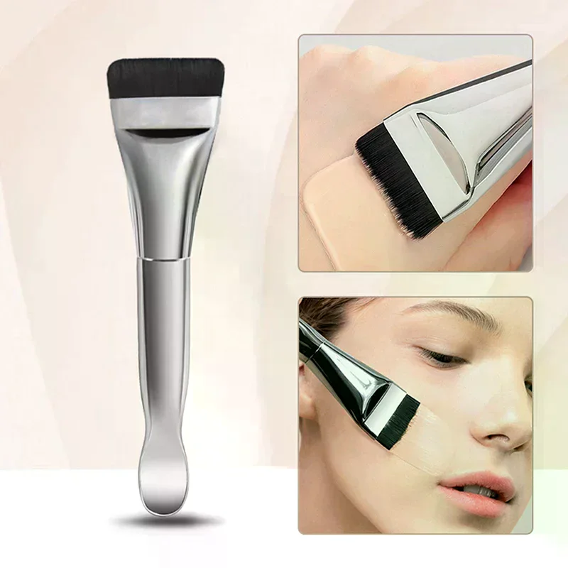 Face Mask Applicator Brushes Double-Ended Makeup Brush With Spoon Flat Soft Hair Facial Cleansing Skin Care Makeup Beauty Tool