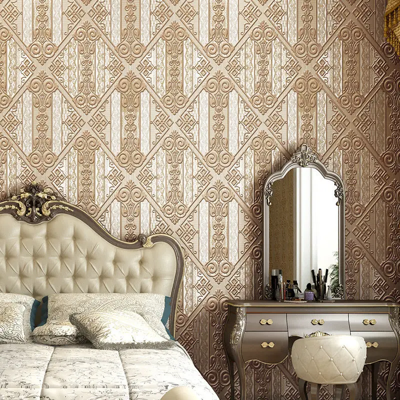 Classic Grid Bedroom Wallpaper 3D Waterproof Tv Sofa Background Brick Wallpapers Living Room Home Wall Paper