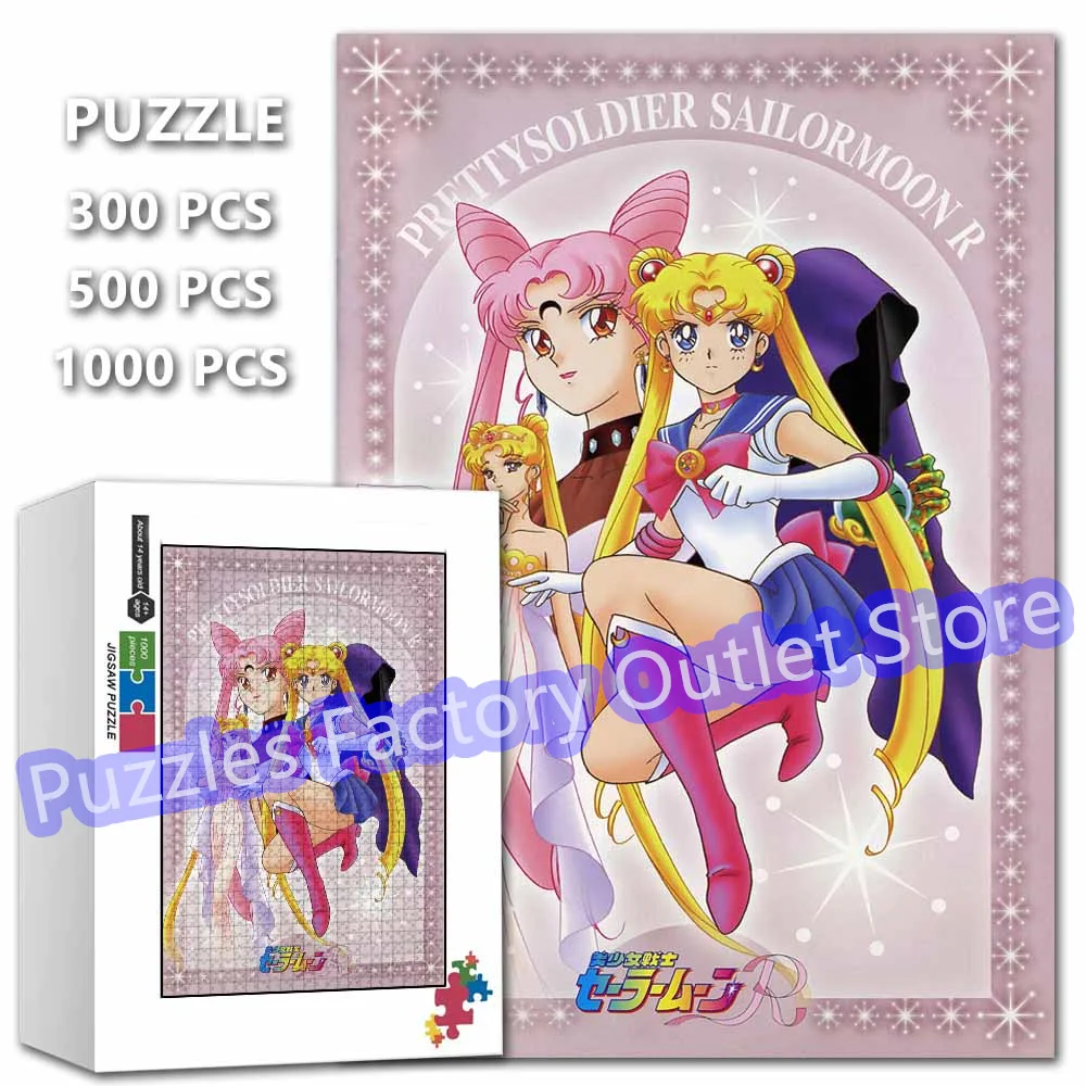 Pretty Soldier Sailor Moon Jigsaw Puzzles 300/500/1000 Pieces Beauty Cartoon Print Puzzles for Kids Intellectual Game Toys