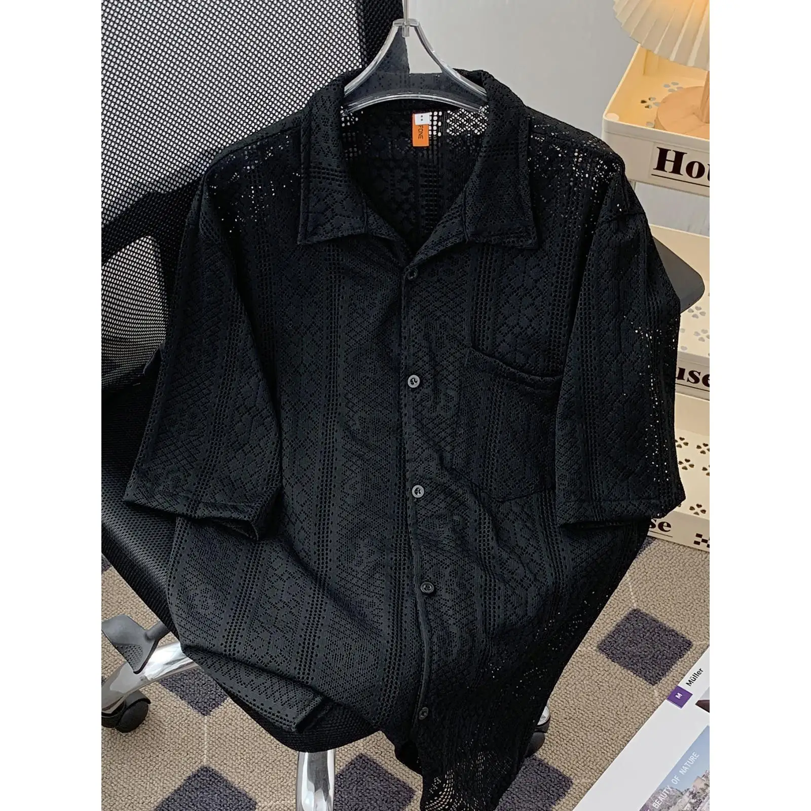 

Summer Men's Slim Fit Short Sleeve Shirt Fashionable Korean Style Youthful Brand Casual Japanese Style Shirt Thin Cut Handsome