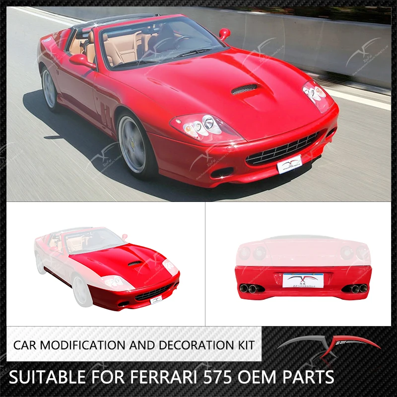 Suitable for Ferrari 575 OEM kit front bumper, rear bumper, car hood, side skirt resin fiber carbon fiber body decoration