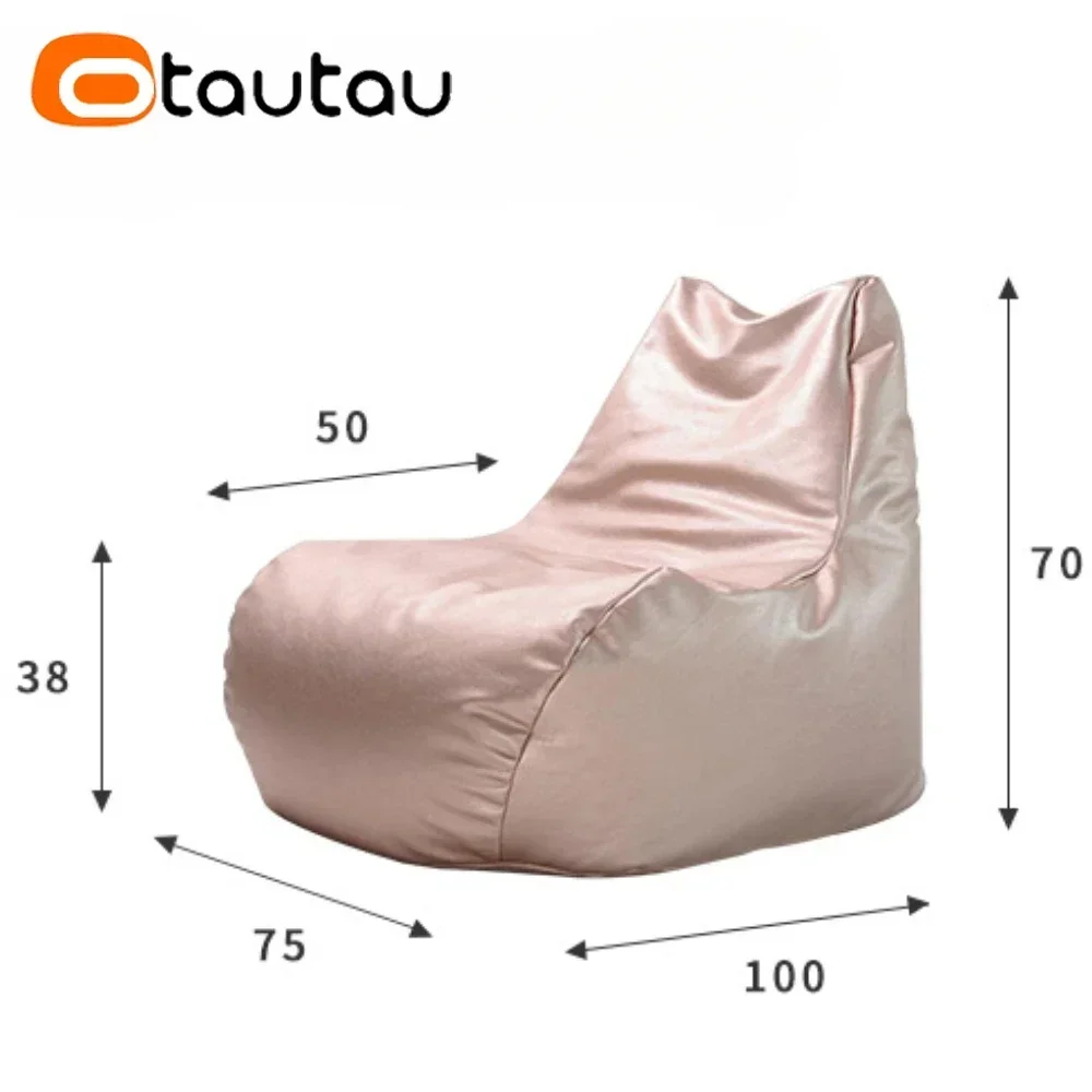 OTAUTAU Faux Leather Bean Bag Cover SF308 【No Filler Inside! You Need To Buy Filler By Yourself ! 】Corner Pouf Lounge Game Chair