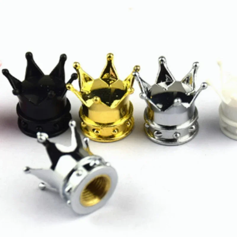 4 pçs carro universal coroa tampas de válvula à prova de poeira à prova ddustágua tampa da válvula da roda ar carro motocicleta pneu aro tampa da válvula guarnição do carro