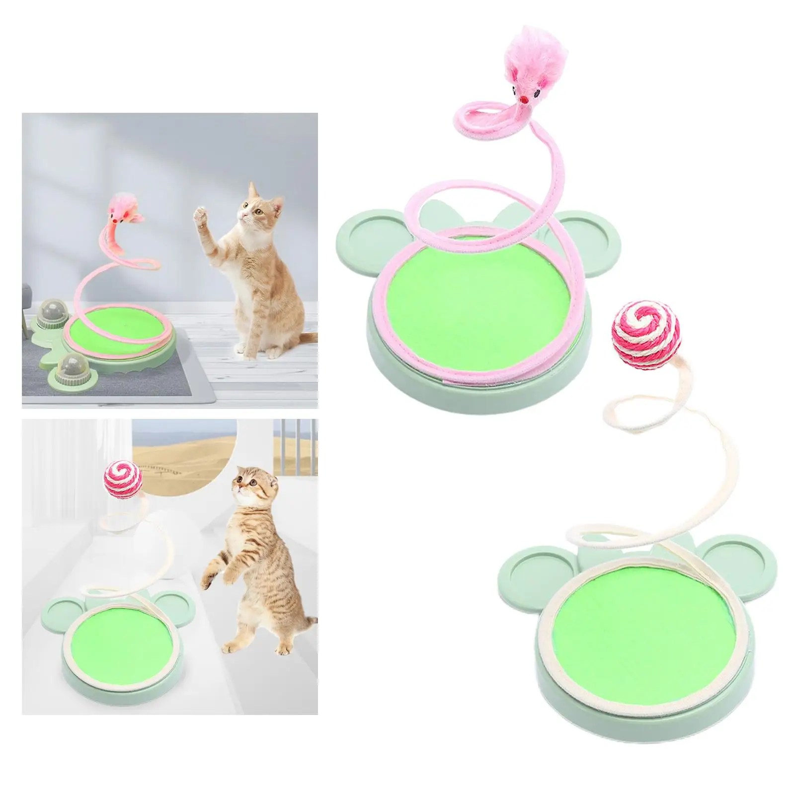 Cat Spring Toy, Scratcher Teaser Toy Plush Toy Pet Supplies Interactive for Kitty Indoor Kitten Training Play Games