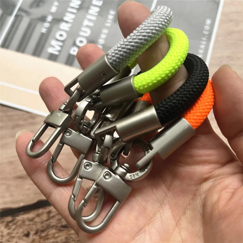 1Pc Keychain Lanyard Heavy Metal Keyring Pendant Mobile String Short Lanyard Key Anti-Lost Cellular Accessory Rope