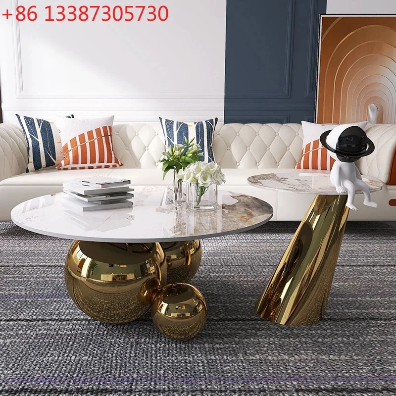 

Журнальный столик, светлый, роскошный, элитный, итальянский, круглый, мраморный журнальный столик из каменной плиты