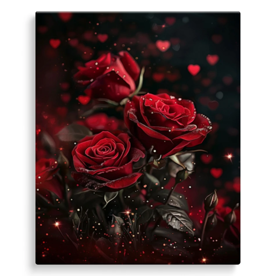 

SDOYUNO Paintings For Painting By Numbers Red Rose Flowers Art Supplies Handpainted Original Gifts Coloring By Numbers Handwork