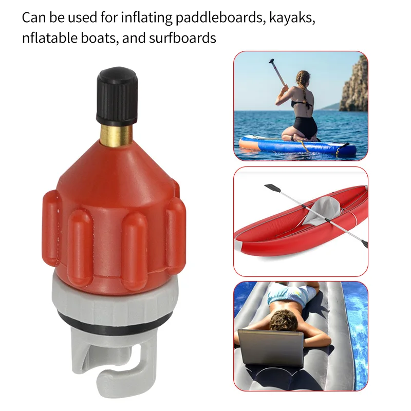 Kayak Air Valve Conversion Head with Rubber Sealing Ring Good Air Tightness Surfboard Inflation Adapter Ventilation Nozzle