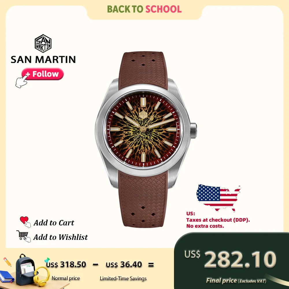 

San Martin Original Design 39mm SN0144 Automatic Watch Miyota 90S5 Luxury Mechanical Mens Dress Timepiece with JianZhan Dial