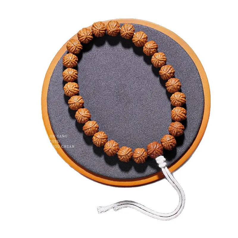Chinese Style Lucky Carved Monkey Head Walnut Beaded Bracelet 11mm Good Fortune Blessing Prayer Wrist Chain For Men Wenwan Colle