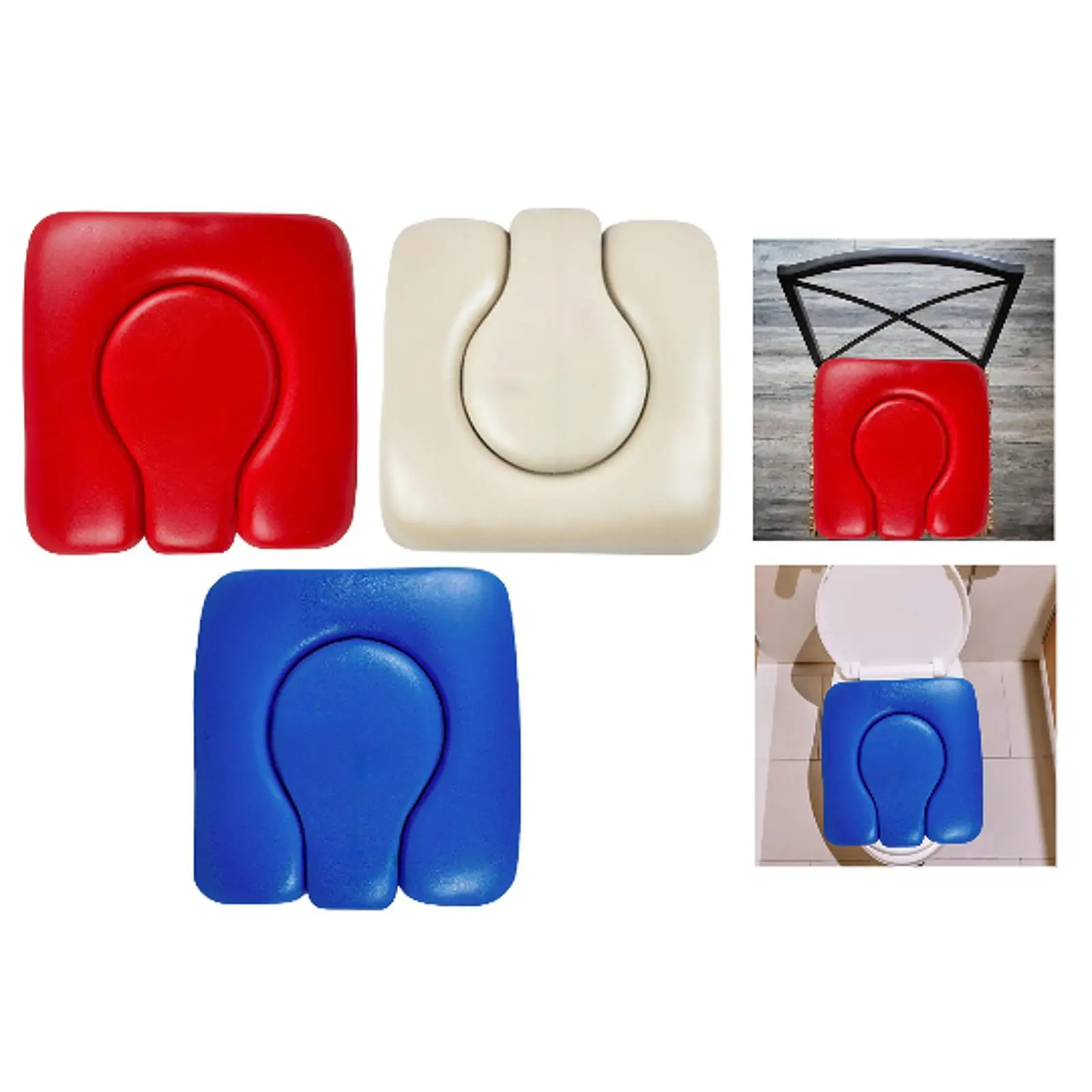 

Commode Seat Cushion Raised Toilet Seat Portable PU Leather for Elderly,Sponge Padded,Seat Pad Cover,for Shower Wheelchairs