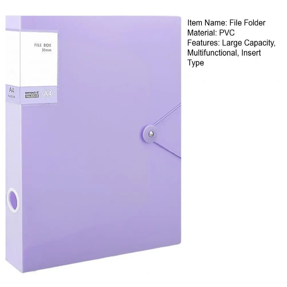 A4 File Folder Waterproof PVC Insert Type Document Organizer Multi-layer Paper Storage Information Book School Office Supplies