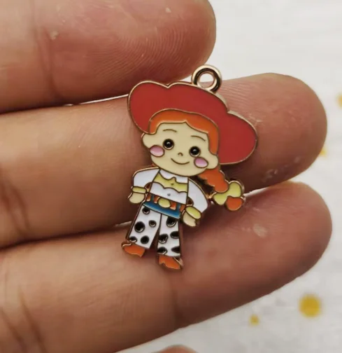 10pcs Cartoon Toy Charm Story Jewelry Accessories Enamel Necklace Earring Pendant Diy Making Alloy Metal Gold Plated