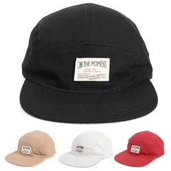 New ON THE MOMENT Cotton 5 Panel Baseball Cap Snapback Caps Bone Gorras Hombre Originales Hip Hop Hats For Men Women Adjustable