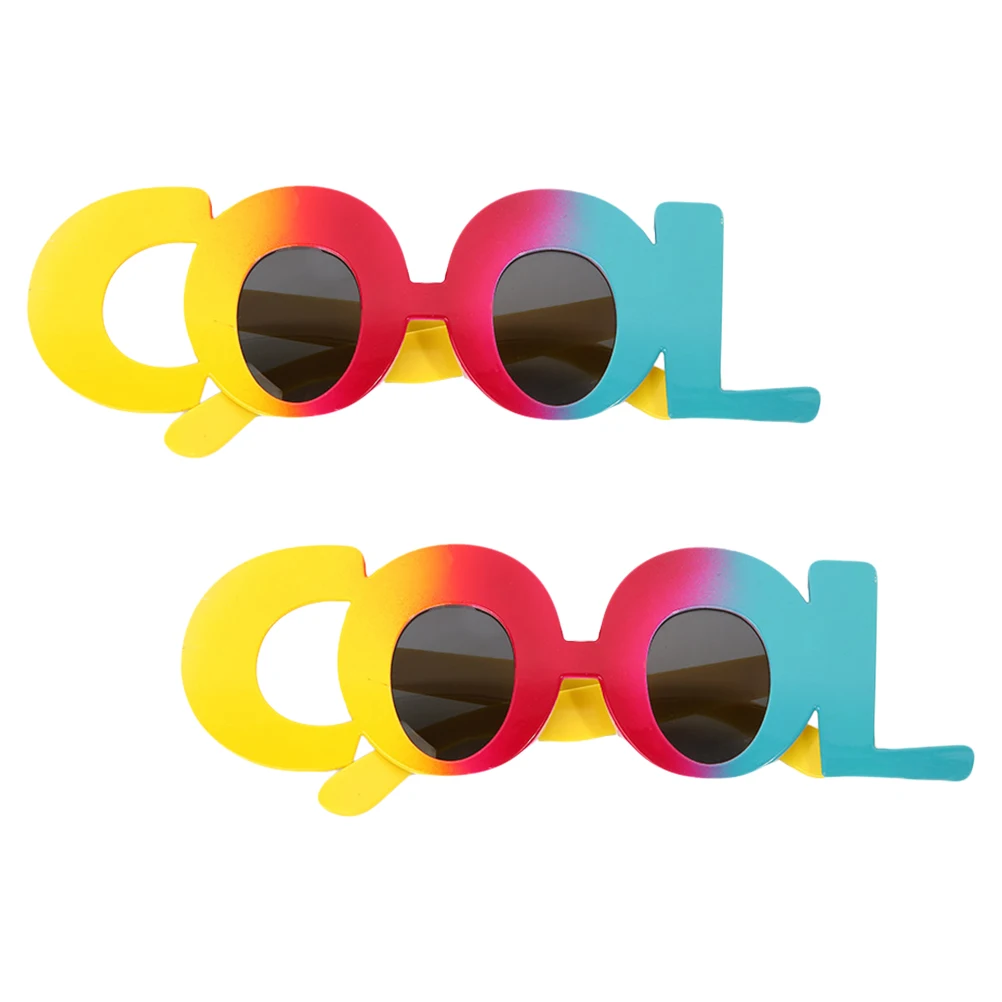 

2pcs Cool Letter Eyeglasses Beach Sunglasses Photography Glasses Photo Taking Lightweight Unique Design Suitable For Driving