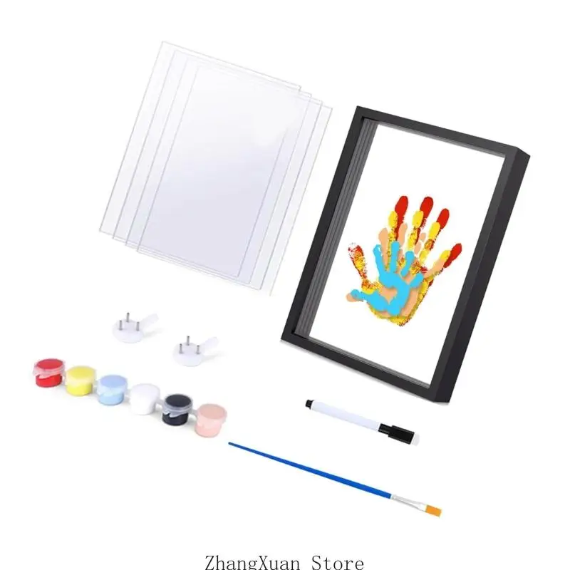 Künstlerisches DIY-Handabdruck-Set mit Holzrahmen, Andenken für Paare, Familien, Kinder, 3 x – Detail 10