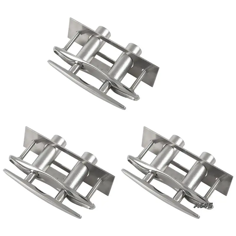 

3Pc Marine 316 Stainless Steel Boat Pull Up Flush Mount Lift Cleat Bolts Yacht Boats Accessories 5 Inch