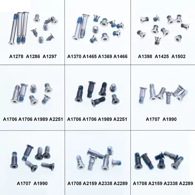 

1 комплект винтов для нижнего корпуса ноутбука Macbook Pro Air A1278 A1286 A1297 A1369 A1370 A1398 A1465 A1425 A1502 A1706 A1707 A1708