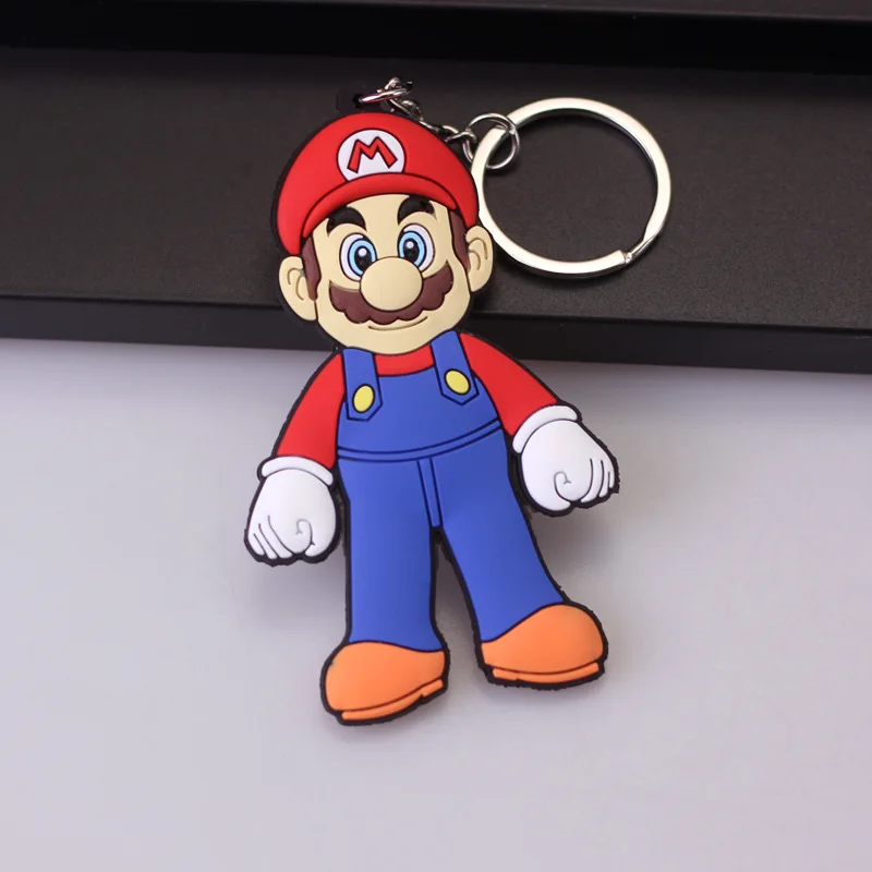 Super Mario Bros Keychain Action Figure Pendant Cute Cartoon Character Toy Doll Model Decoration Boys Girls Birthday Gift