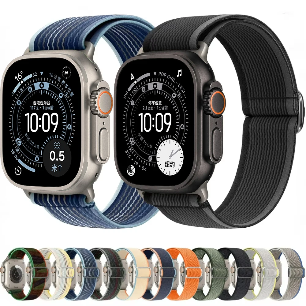 

Nylon Strap For Apple Watch Band Ultra 2 3 49mm 11 10 9 8 7 46mm 42mm 45mm 41mm Bracelet iWatch Series 6 5 SE/3/2 44 40mm Strap