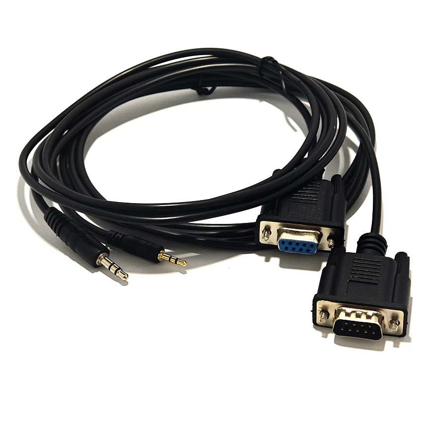 DB9 Female Male To 2.5mm 3.5mm Male For interphone intercom DC 2.5 3.5 Audio Cable RS232 To 9Pin Cord 1.8M