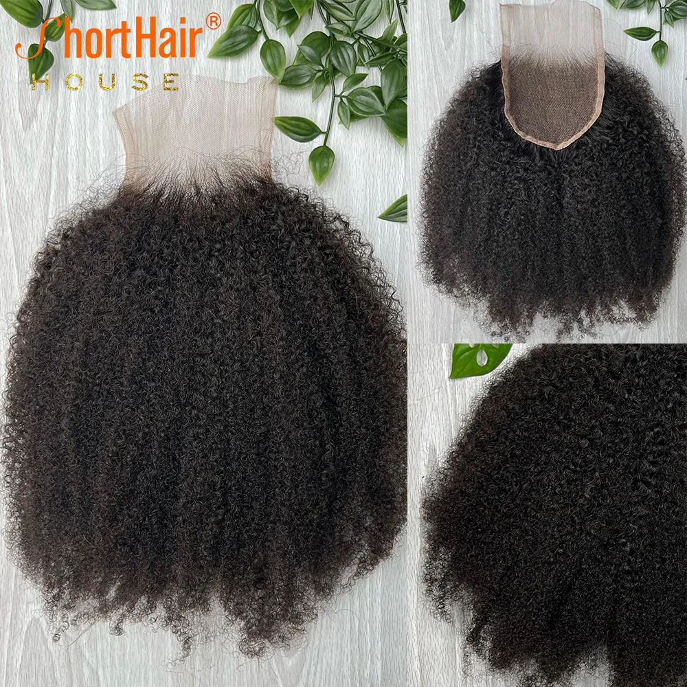 Afro Kinky Curly Human Hair Brazilian 4x4 5x5 HD Lace Closure Human Hair 13x4Transparent Lace Frontal 130Density Hair Extensions