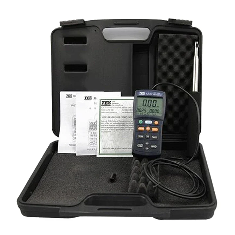 TES-1340 Digital Anemometer TES1340  Air Wind Flow Meter Hot-Wire Anemometer