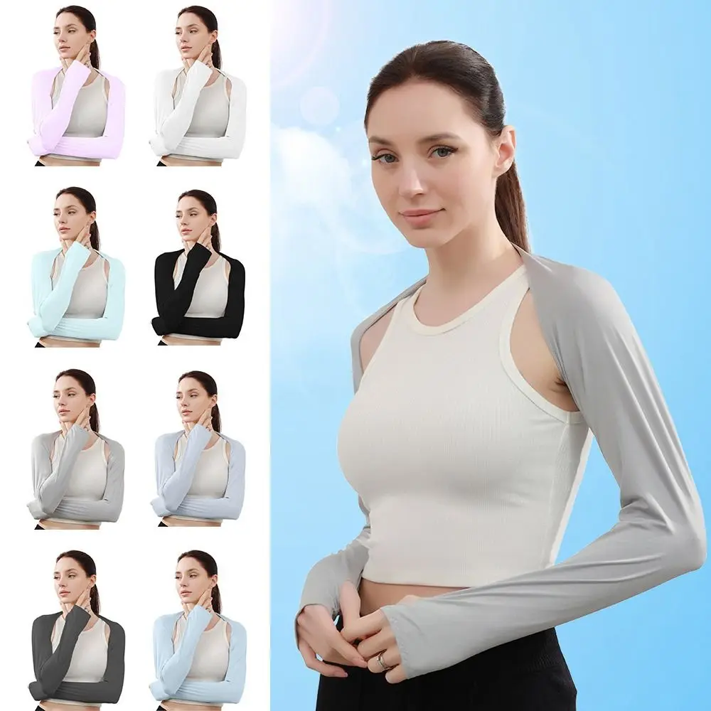 Summer Sun Protection Raglan Sleeve Beach Towel Up Kimono Cardigans Ice Arm Sleeves Air-conditioned Shirt Oversleeve Open Cover