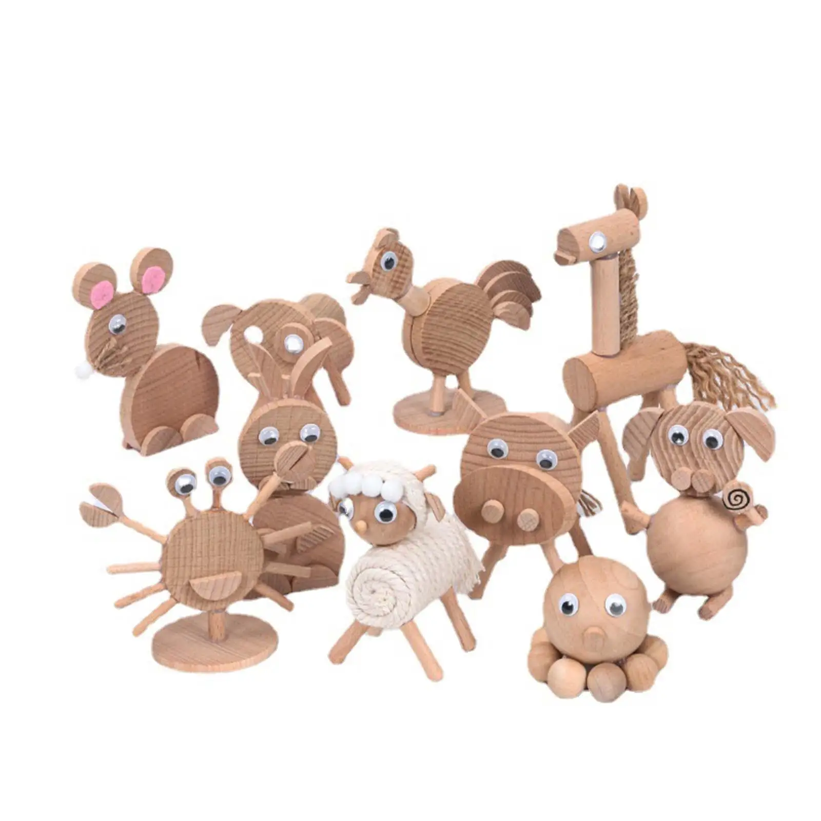 Brinquedos educativos para crianças, DIY Modelo Animal, Artesanato de madeira para meninos