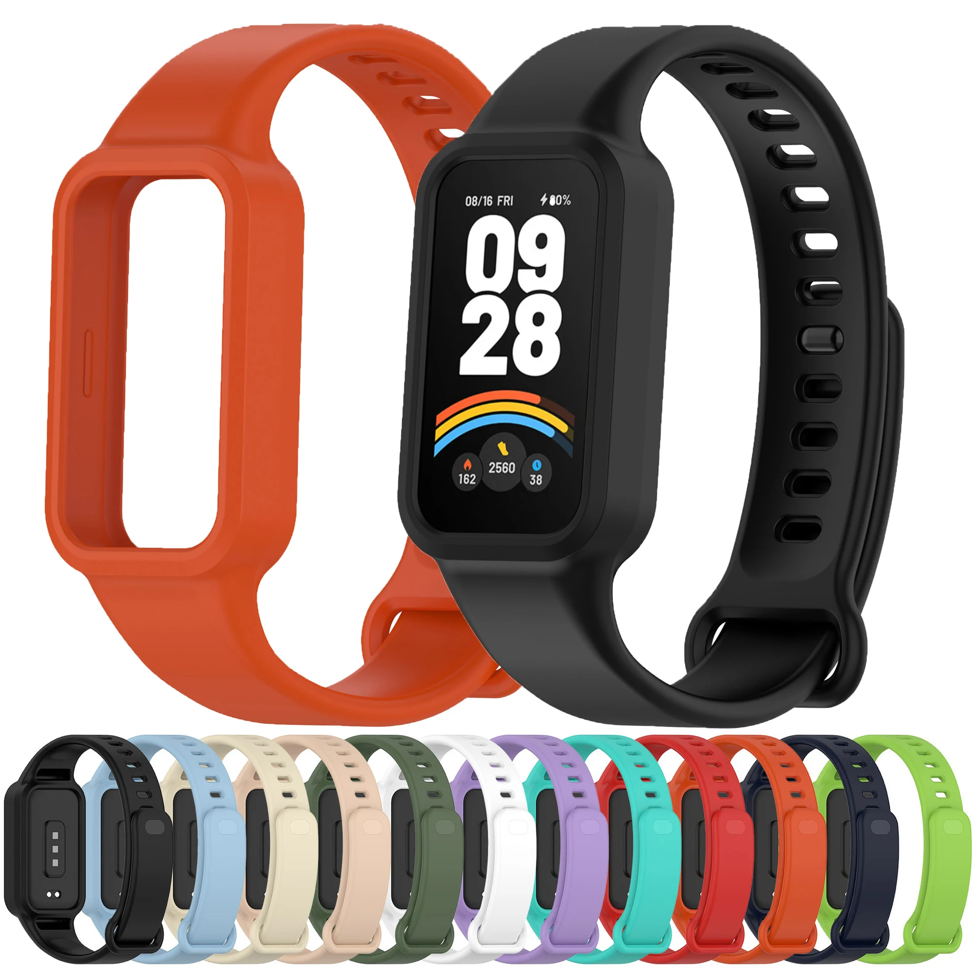 Watchband for Xiaomi Smart Band 9 Acticve Bracelet Silicone Sport Watch Wristband Xiaomi Band 9 Active Belt Pulsera Correa Strap