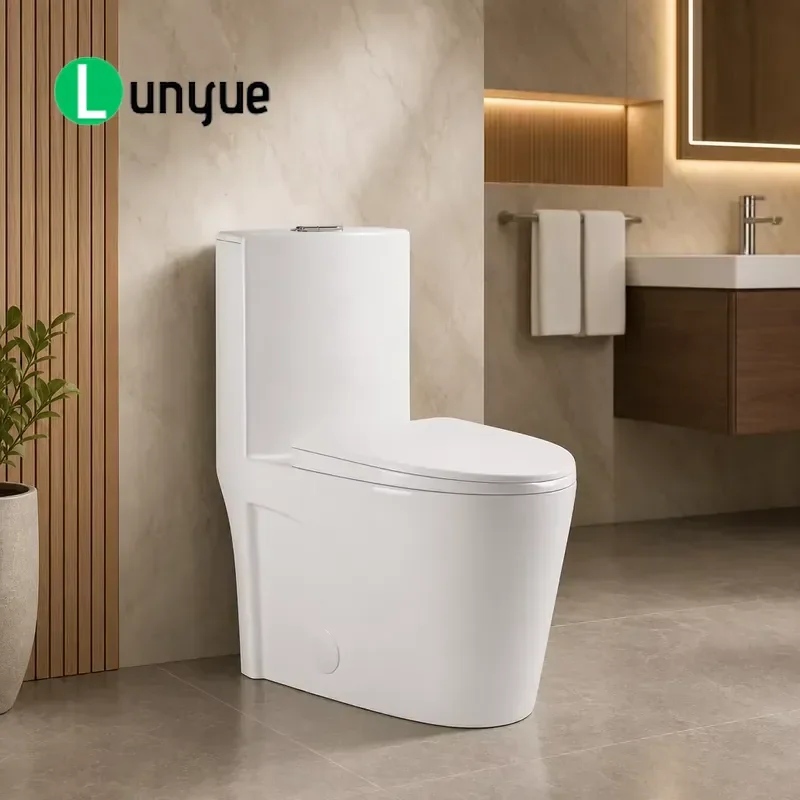 Modern Integrated Ceramic Toilet Double Flush P Trap Absorbent Sanitary Ware Bathroom Fixture Factory Wholesale