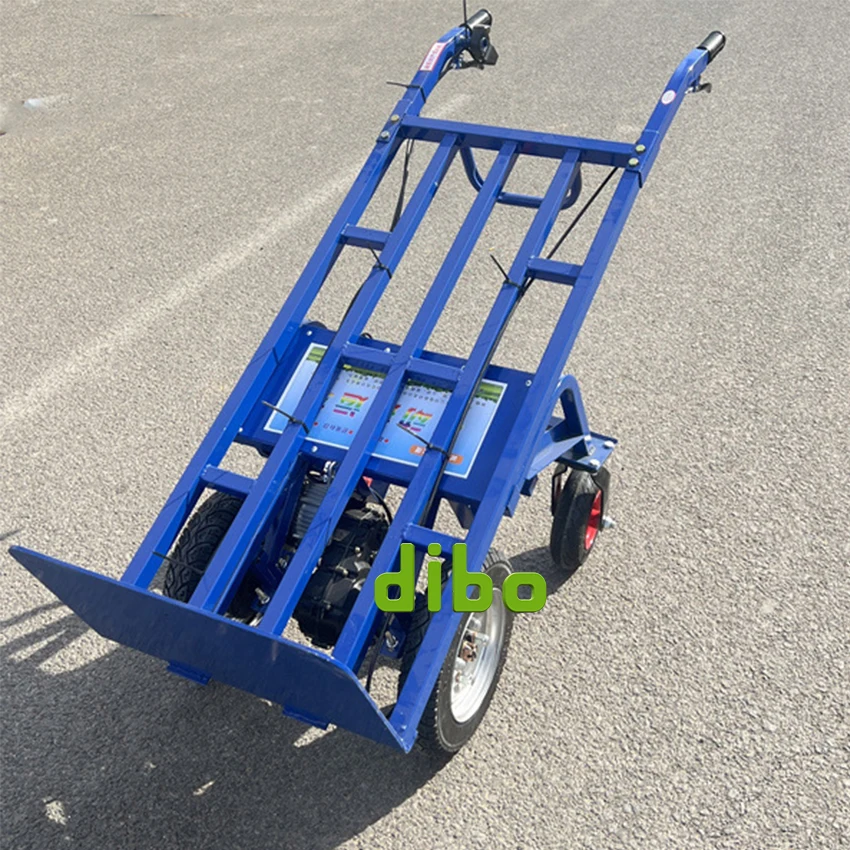 1000kg Capacity Galvanized Steel Electric Motorized Hand Truck Trolley Cart Dolly for Warehouse Construction Factory Transport