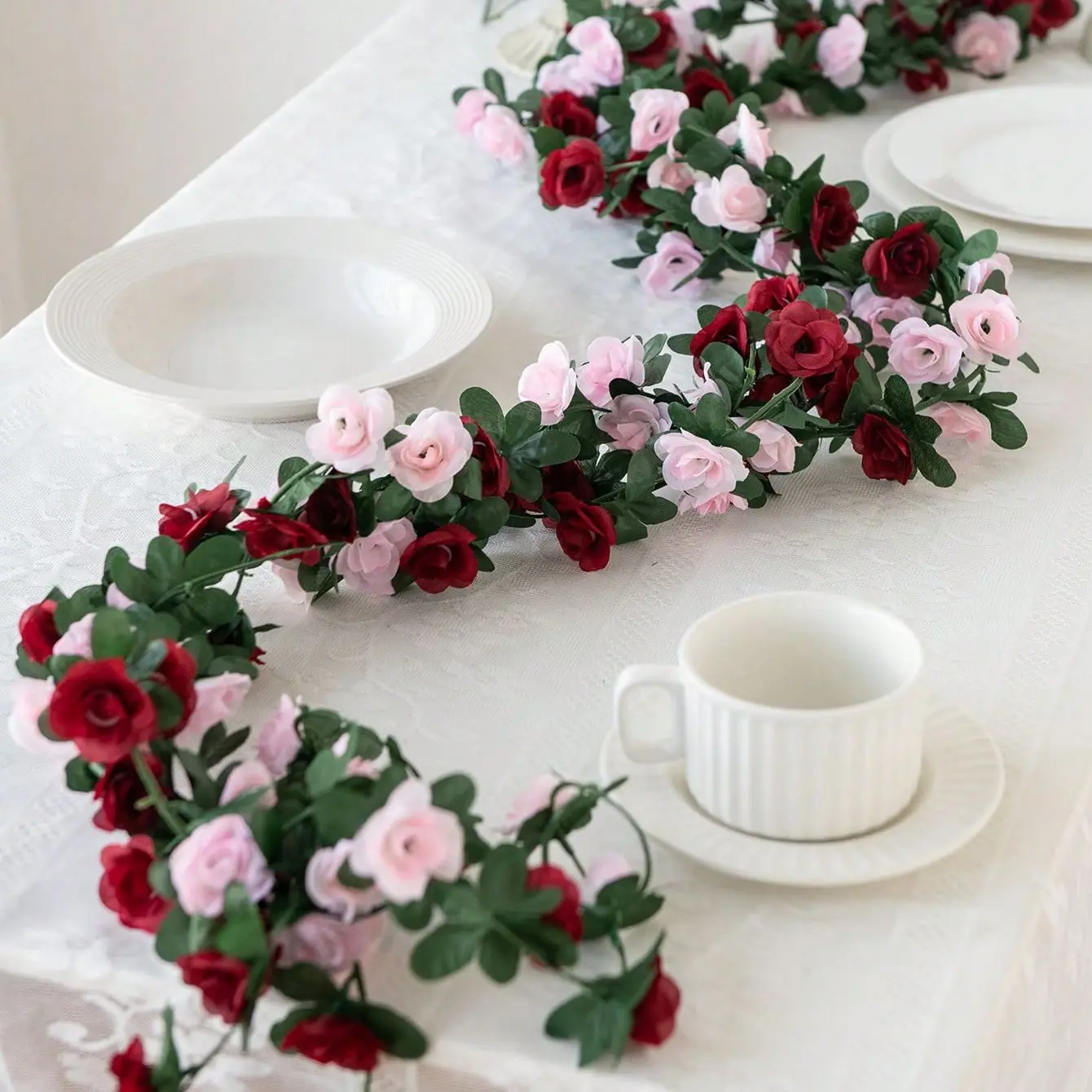 Künstliche Rosen-Girlande für Hochzeitskränze, Saisonale Heim- und Tischdekoration, Gartenbogen-DIY, Geschenkbox, Künstliche Pflanzen