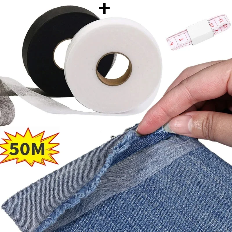 

2 шт. двусторонняя клейкая лента с прокладкой, железная лента для подола, черно-белая для шитья, лоскутная модификация одежды, аксессуар